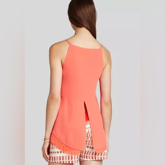 💐 BCBGMaxAzria Lyssa Layered Tank - Coral. Size Small - Picture 3 of 5